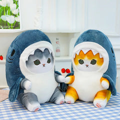 Hot Cute Shark Cat Fried Shrimp Cat Plush Doll Pillow Doll Beautiful Room Car Bag Decoration Pendant Opening Holiday Gift