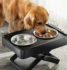 3pcs Dog bowl holder with dog bowl, large-sized stainless steel dog bowl neck protector for feeding