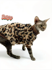 New pet leopard print pattern two-legged clothes cat dog autumn and winter schnauzer puppy teddy small dog than panda clothes sp