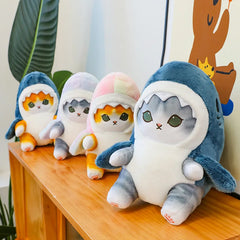Hot Cute Shark Cat Fried Shrimp Cat Plush Doll Pillow Doll Beautiful Room Car Bag Decoration Pendant Opening Holiday Gift