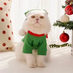 Cat Clothes Santa Claus Transformation Outfit Autumn and Winter Cat Hoodie Christmas Pet Clothing and Supplies Xmas Gift