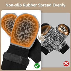 4pcs Waterproof Dog Paw Protectors Anti-Slip Boots with Traction Control Adjustable Socks for Injured Paws Senior Dogs