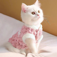 Cat Clothes Winter Vest Anti Wool Short Silver Gradient Kitten Pet Dog Bomei Warm and Cute Fluffy Clothes