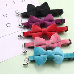 Pet Collars New Pet Bow Bell Collars Cute Cat Collars Pet Supplies Multicolor Adjustable Pets Dressing Tool Pets Accessories