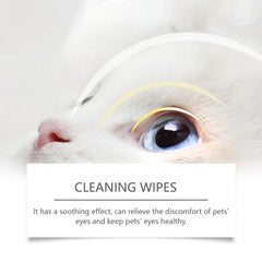 EelJoy 60PIECES Pet Eye Wipes are Soft, Skin Friendly, Clean, Tear Free, No Wash for Dogs and Cats, Daily Cleaning and Care