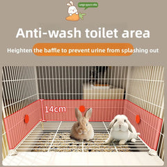 Rabbit Iron Fence Cage Toilet Integrated Large Dutch Guinea Pig Rabbit Cage Villa Small Animals Pet Products Cages Accessories