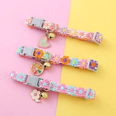 Pet Collar Adjustable Colorful Lace Flower Cat Collar Puppy Accessory Necklace Pet Collar Kitten Cute Dog Bell Cat Product Cute