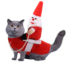 Santa Dog Costume Christmas Pet Clothes Santa Claus Riding Pet Cosplay Costumes Party Dressing up Dogs Cats Outfit for Dogs