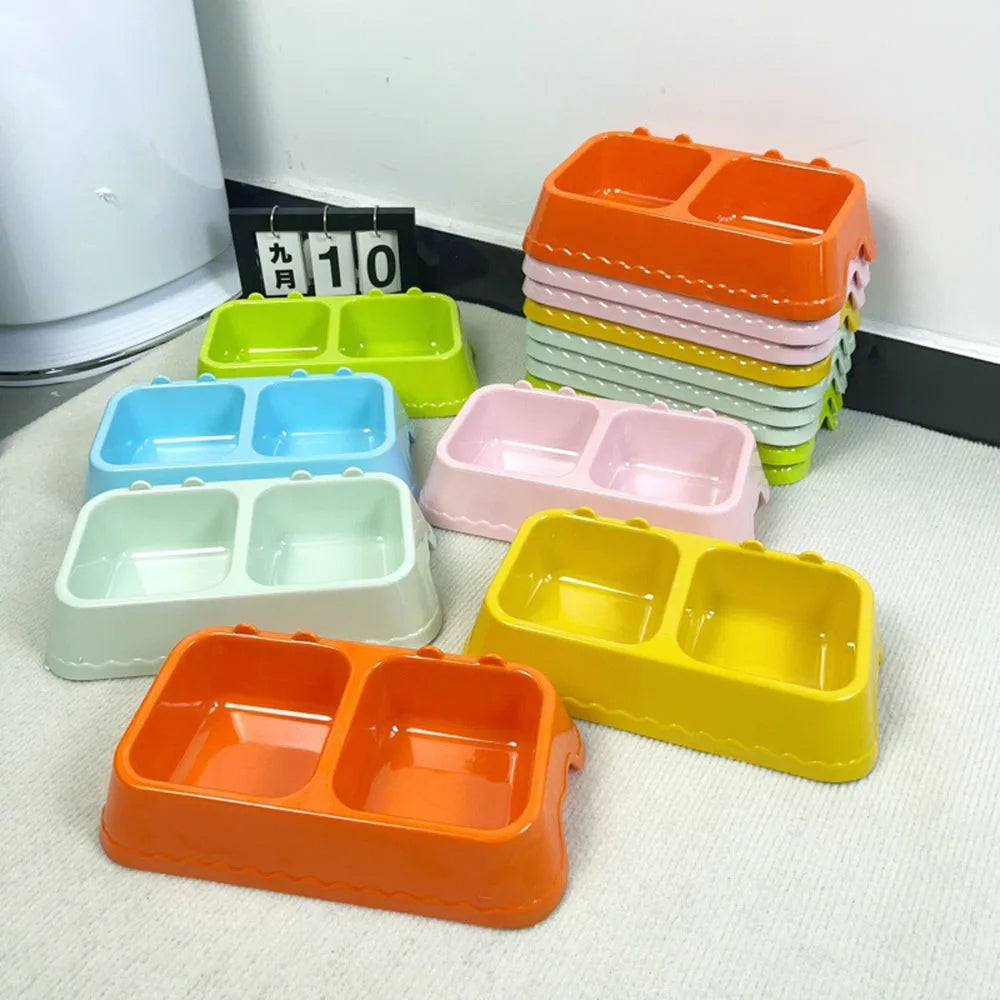 Pet Double Bowl Cat Bowl Dog Bowl, Non-Slip Pet Food & Water Bowl Set, Durable Pet Feeding Utensils Pet Supplies