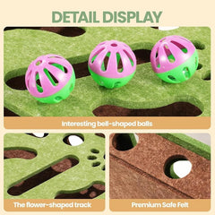 Cat Puzzle Toy Felt Puzzle Box Cat Exercise Toys With Bell Ball Indoor Sports Entertainment Hunting Interactive Cat Toys Indoor