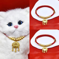 Pet Weave Longevity Golden Lock Necklace Pet collars safety locks cat collars dog necklaces accessories Hand Knitted Cat Scarf
