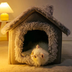 Dog Kennel Indoor Soft Comfortable Puppy House Removable Small Dog Bed Cave Winter Warm Pet Sleeping Mat Portable