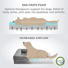 Jumbo Large Orthopedic Dog Bed Memory Foam Pet Sofa Couch Waterproof Elevated Cushion Warm Puppy Bolster Couch Removable Cover