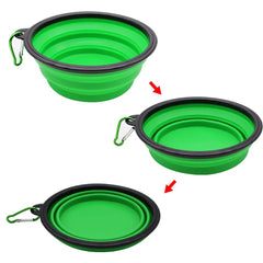 Silicone Portable Pet Folding Bowl 350/1000ML Cat Feeder with Hanging Hook Outdoor Cat Cat Food Bowl Pet Accessories