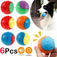 1Pcs Squeaky Balls Toys Dogs Interactive Toys TPR Dog Chew Toy for Dog Pet Teeth Cleaning Bite Resistance Pet Supplies