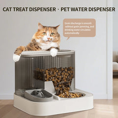 Automatic Cat Feeder, Cat Food Dispenser, Cat Automatic Feeder with Pet Bowl, Water Dispenser Pet Food Feeder Fully Automatic, P