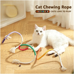 Cat Bite Rope Toy Grinding Teeth Durable Teasing Cat Rope Toy Cat Scratcher Rope Toy Cotton Rope Bite-resistant Chewing Toy