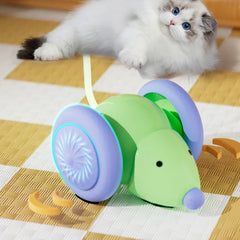 Electric Mouse Car Interactive Cat Toy Rechargeable Automatic Kitten Toy Intelligent Obstacle Avoidance Cat Accessories