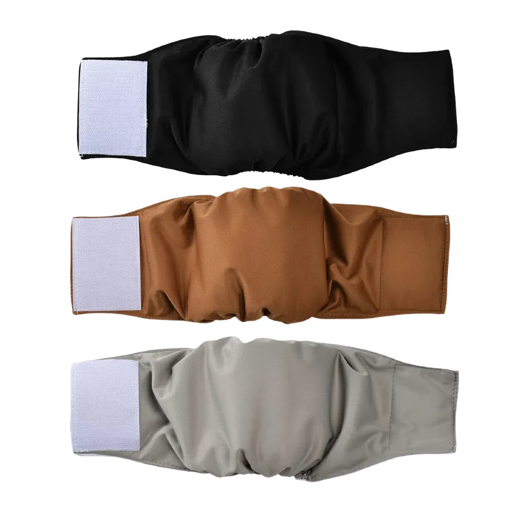 3Pcs Washable Male Dog Diaper for Small Medium Dogs Reusable Pets Physiological Pants Leak Proof Pet Urine Pant Yorkshire Pug