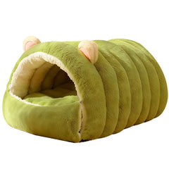 Winter Removable Washable Enclosed Cat House Safe Warm Pet Sleeping Bag Tent Soft Bed Mat for Small Medium Dogs Cats Supplies