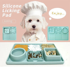 Dog Cat Tableware Anti-choking Bowl Food Grade Organosilicon Multifunctional Slow  Mat Licking Mat ith Suction Cup Pets Supplies