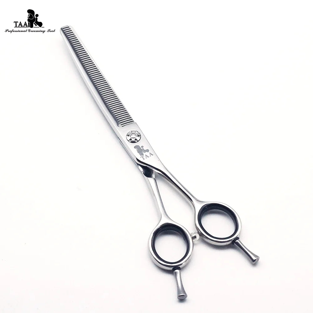 TAA Professional Grooming Scissors for Dogs Curved & Serrated Scissors Alloy Steel Pets Shears Grooming Tools Cat Dog Scissors