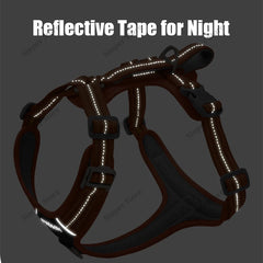 Dog Harness and Leash Set for Large Dogs Heavy Duty No Pull Service Dog Vest with Dog Seat Belt Reflective Adjustable Pet Harnes