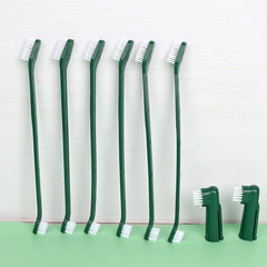 Pet Toothbrush Set Double Head Dog Cat Oral Cleaning Finger Toothbrush Dog Cat Oral Cleaning Cat Dog Convenient Finger Brushes