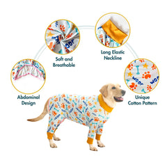 2024 New Cute Print Dog Four-legged Soft Long Sleeve Onesie Surgery Recovery Suit Prevent Shedding Hair Dog Pajamas For Home