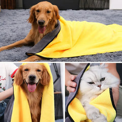Pet Dog Absorbent Towel Soft Fiber Dog Bathing Towel Quick Drying Dog And Cat Bathrobes Wiping Cloth Cleaning Towel Pet Supplies