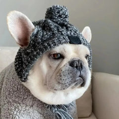 Winter Pet Dog Knitted Hat Warm Windproof Pet Hats Woolen Fashion Cat Headband Autumn and Winter Fur Ball Warm Windproof Pet Hat