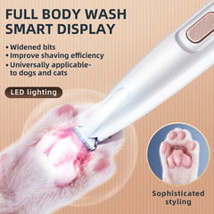 Portable Dog Paw Trimmer with Led Light - Pets Nail Grinder Shaver Clipper - Rechargeable Cordless Nail Grooming Tools for Cats