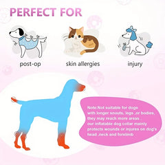 Inflatable Dog Cone Collar For Post-Surgery Recovery - Soft And Comfortable E-Collar For Large, Medium, And Small Dogs And Cats