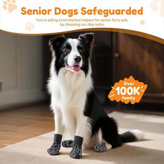 Anti-Slip Pet Socks with Ankle Straps - Non-Skid Cotton Booties for Medium/Large Dogs, Indoor Floor Grip Socks (CE Certified)