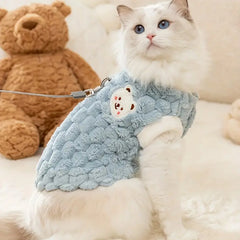 Cat Clothes Winter Vest Anti Wool Short Silver Gradient Kitten Pet Dog Bomei Warm and Cute Fluffy Clothes