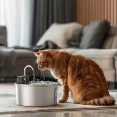 3.2L Stainless Steel Cat Water Fountain Wireless Sensor Smart Automatic Dog Water Dispenser Drinking Fountain 4000mAh