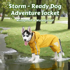 Storm Reflective Trim Dog Raincoat - Windproof & Waterproof Outdoor Adventure Jacket for Small/Medium Dogs Dog Clothes
