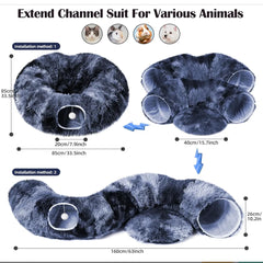 Kylinsure Plush Cat Tunnel Bed,Cat toy,Cat bed