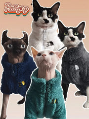 Winter pet dog dog cat coat cold proof hairless cat clothes sphinx devon thick winter warm three-color lambswool coat