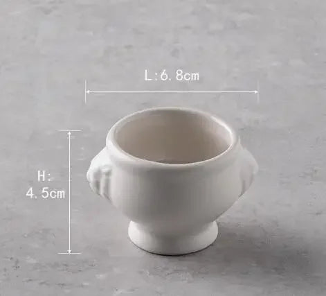 Ceramic Tableware Lion Head Dessert Bowl Fruit Salad French Molecular Cooking Kitchen Soup Restaurant Tableware