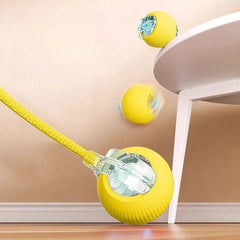 New Cat Interactive Ball Toys Silicone Automatic Rolling Ball With Long Tail Teaser Smart Pet Electric Toy Kitten Cat Toy