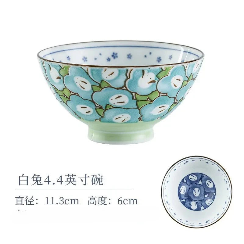 Cartoon Shiba Inu Underglaze Colored Ceramic Bowl Cute Small Bowl Animal Cat Rice Bowl Tableware