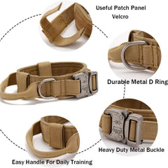 Pet Dog Collar Leash Set Nylon Material Durable Dog Collar Reflective Leash Pet Tactical Training Dog Collar Large Dog Leash Set