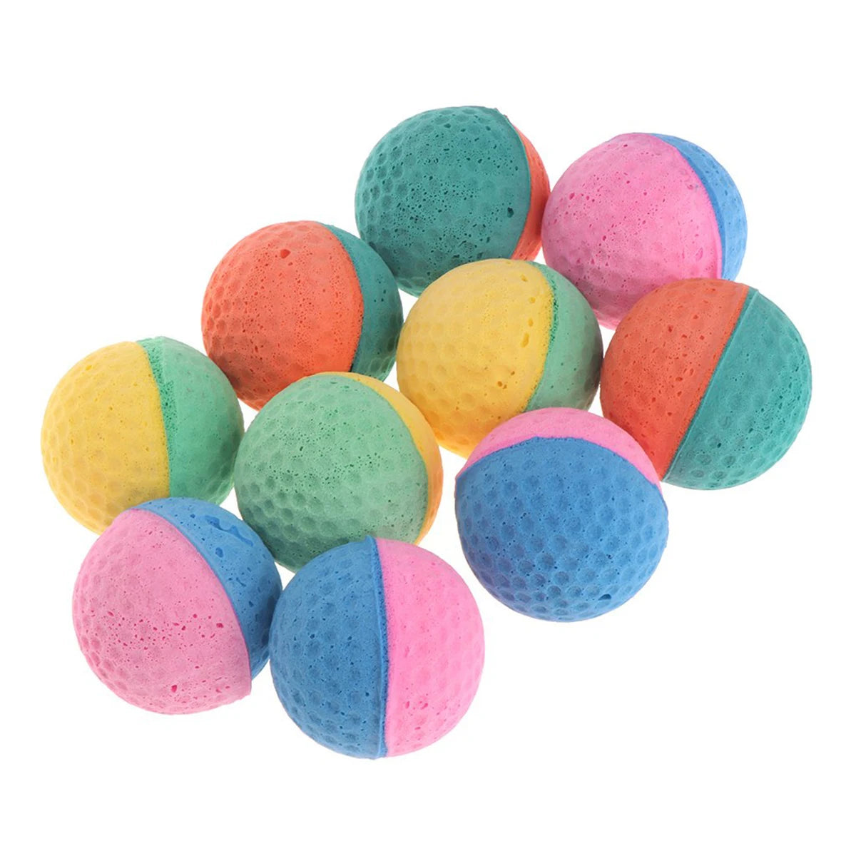 10pcs Pet Toys Latex Ball Cat Toy Foam Ball Kitten Frolic Cat Ball Toy cat toy ball interactive scratching chaser