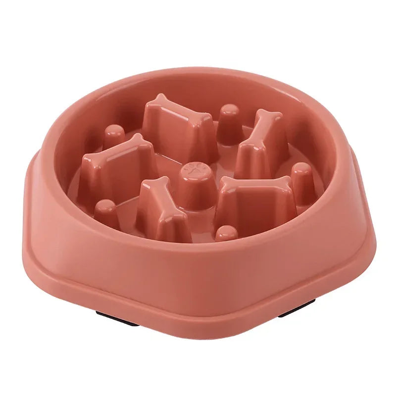 1PC Anti-Choking Slow Feeder Bowl - Thickened Non-Slip for Fat Cats/Dogs, Healthy Round Pet Bowl Dishwasher Safe Pet Supplies