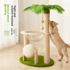 Coconut Tree Cat Climbing Frame with Nest Space Capsule Small Cat Tree Scratching Post for Kittens Play