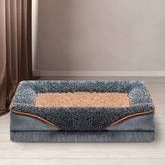 An oversized dog bed removable washable for all seasons, pet bed sofa, comfortable and soft cat sofa bed with raised edges,
