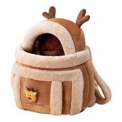 small Pet Carrier Bag Cat Dogs Plush Backpack  Winter Warm Nest Kitten Puppy Hanging Chest Portable Carriers for Outdoor Travel