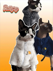 Winter pet dog dog cat coat cold proof hairless cat clothes sphinx devon thick winter warm three-color lambswool coat