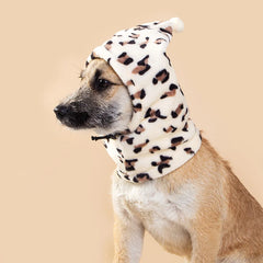 Pet All-inclusive Dog Hat Fashionable Leopard Pattern Winter Dog Hat Soft Comfortable Pet Supplies for Dogs Cats Puppies